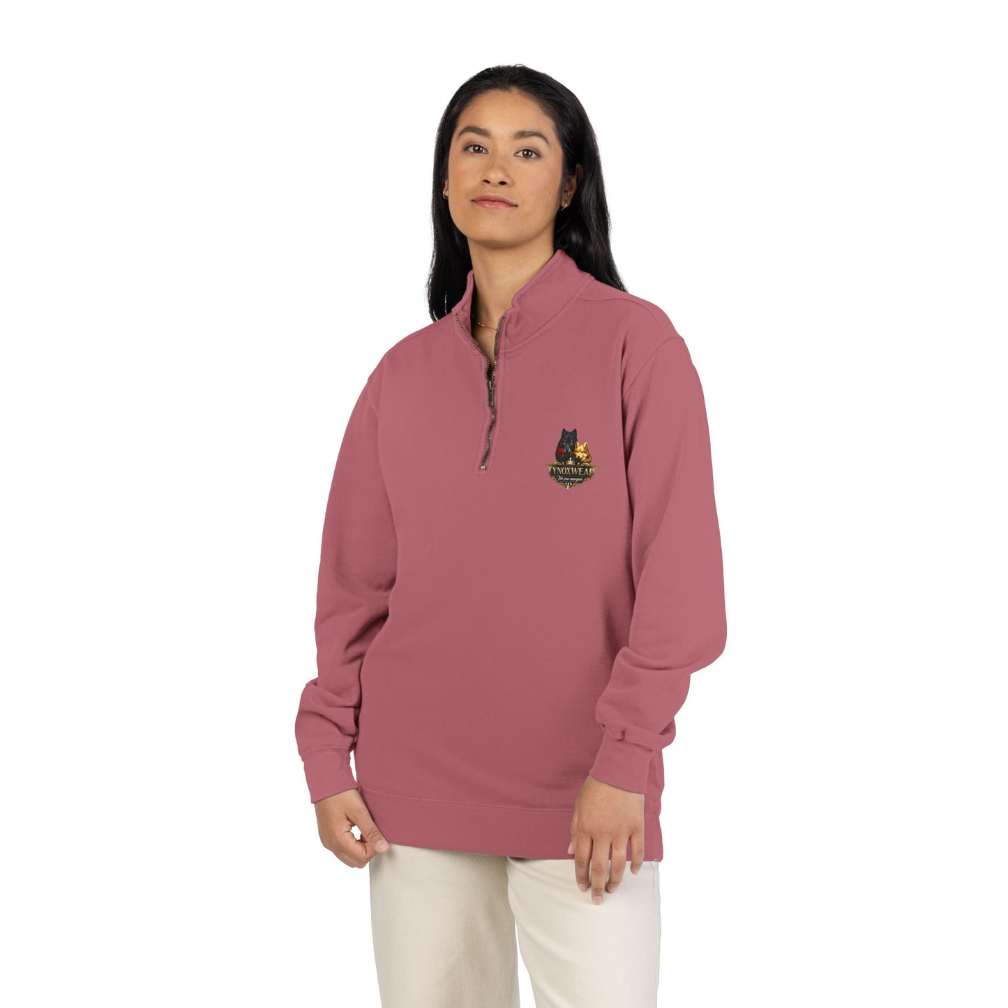 Quarter-Zip Sweatshirt — Embroidered Autumn Cats Logo