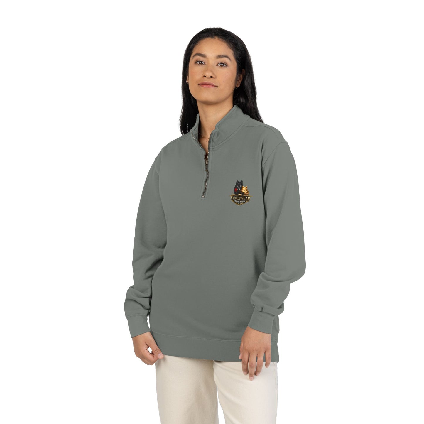Quarter-Zip Sweatshirt — Embroidered Autumn Cats Logo