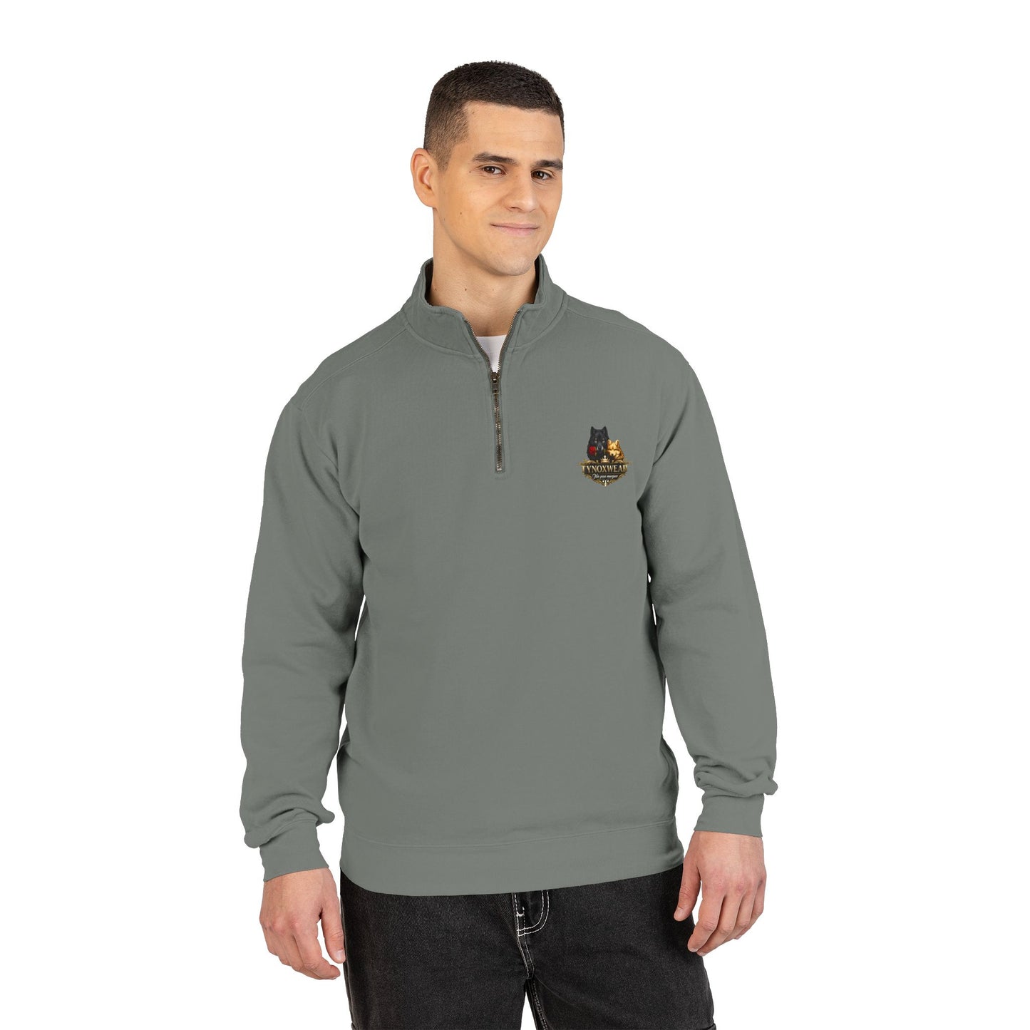 Quarter-Zip Sweatshirt — Embroidered Autumn Cats Logo