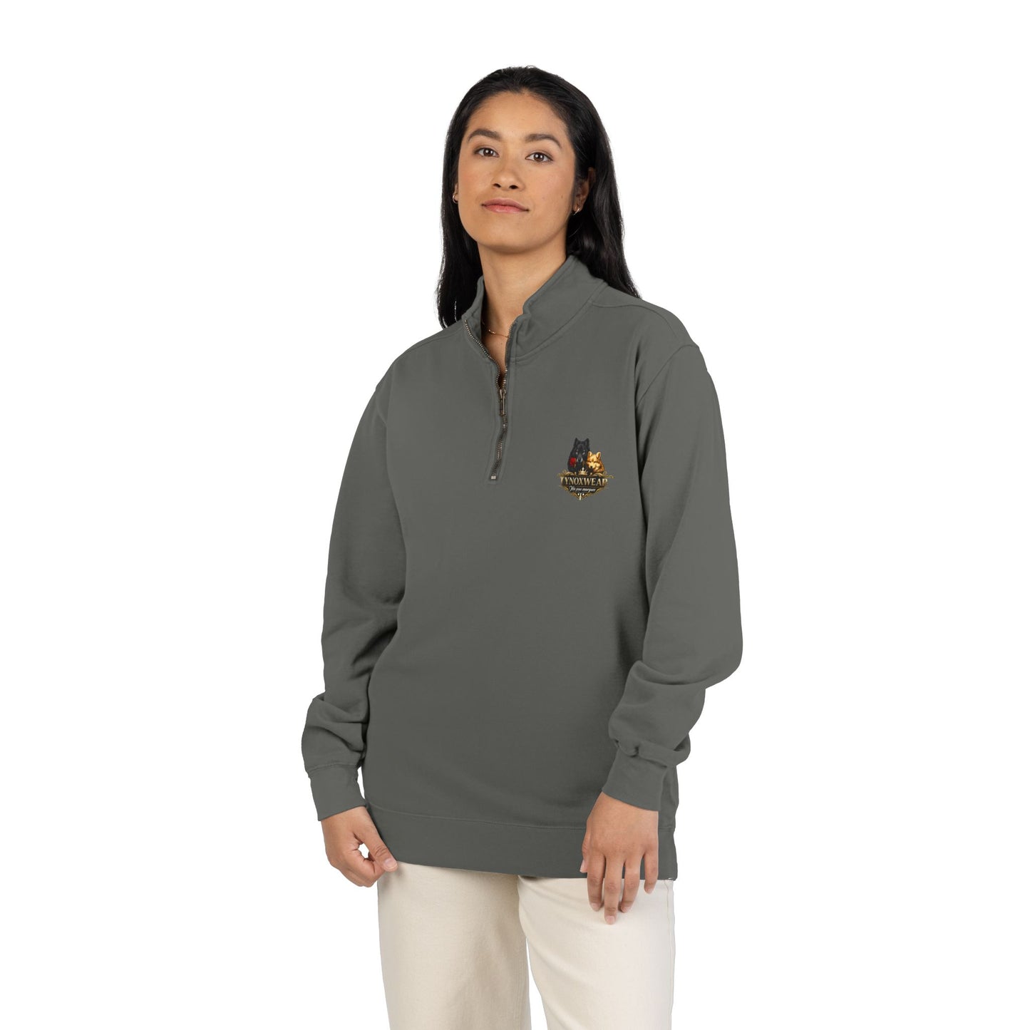Quarter-Zip Sweatshirt — Embroidered Autumn Cats Logo