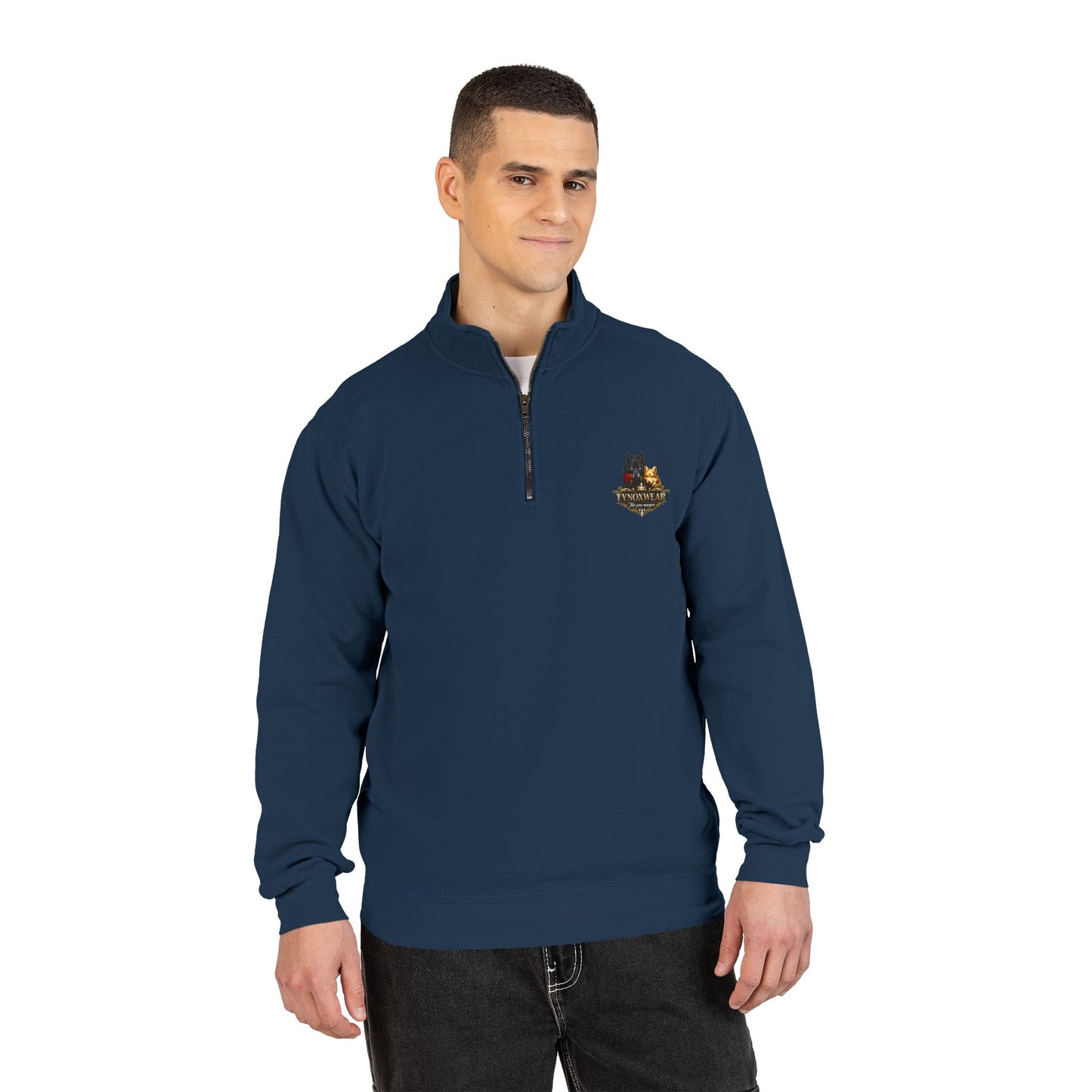 Quarter-Zip Sweatshirt — Embroidered Autumn Cats Logo