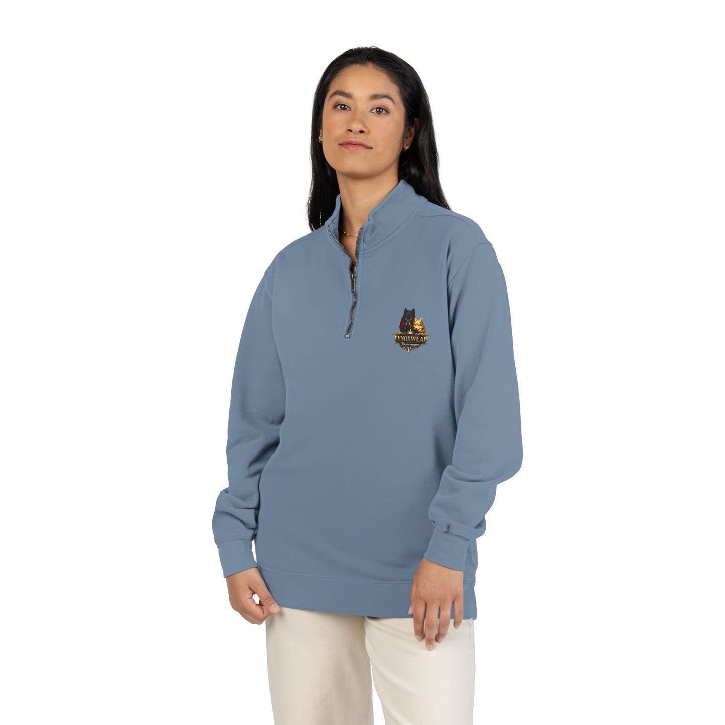 Quarter-Zip Sweatshirt — Embroidered Autumn Cats Logo